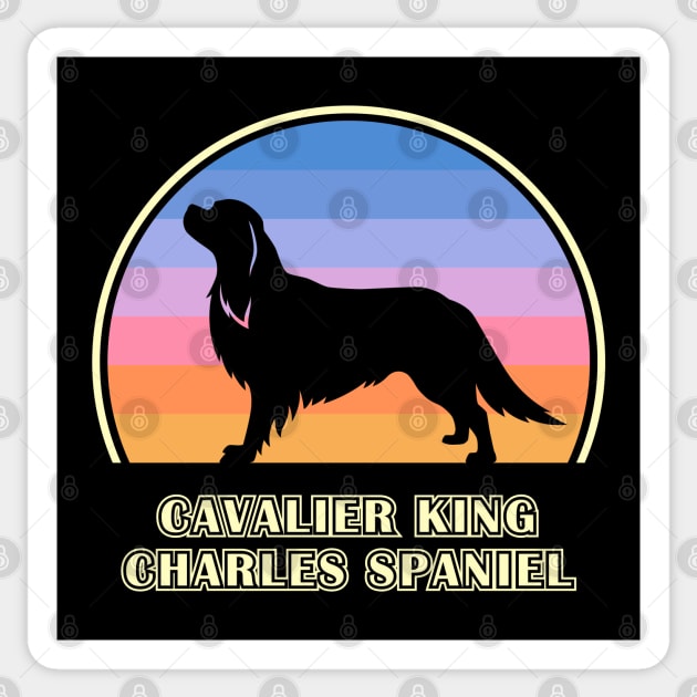 Cavalier King Charles Spaniel Vintage Sunset Dog Sticker by millersye